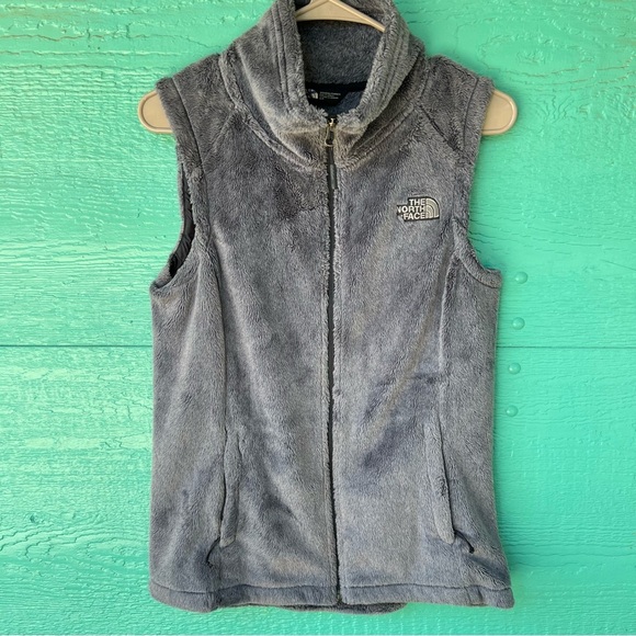 THE NORTH FACE OSITA FURRY ZIP FRONT VEST SIZE SMALL GRAY - Picture 1 of 7